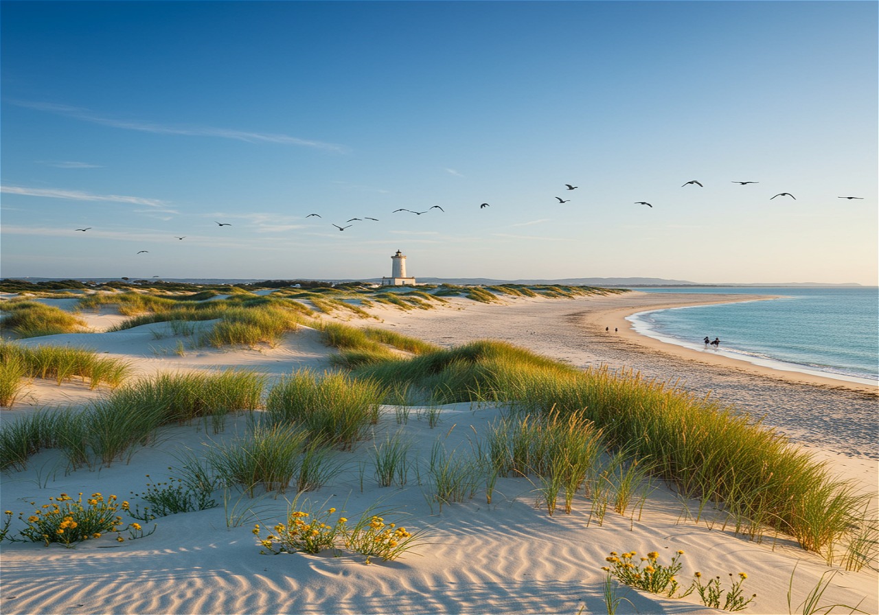 Plage de l'Espiguette au Grau-du-Roi — dunes et mer turquoise